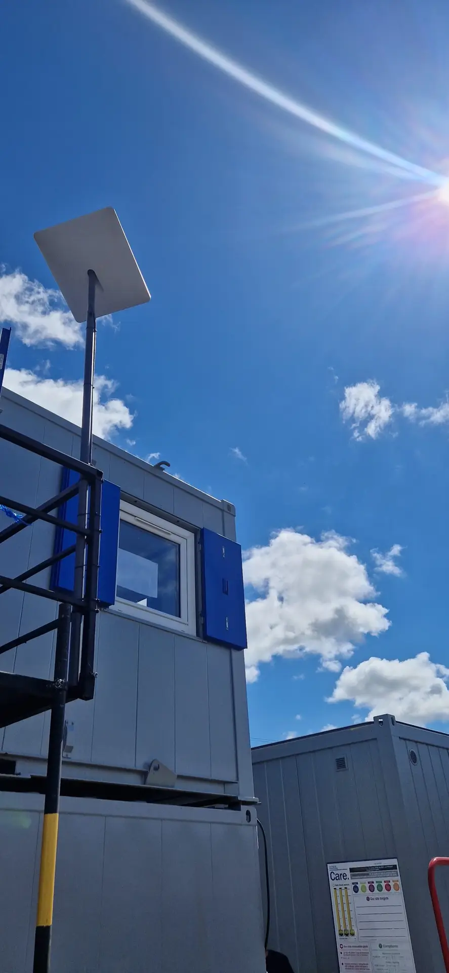 Starlink satellite internet installation for a remote building site with no 4g Signal